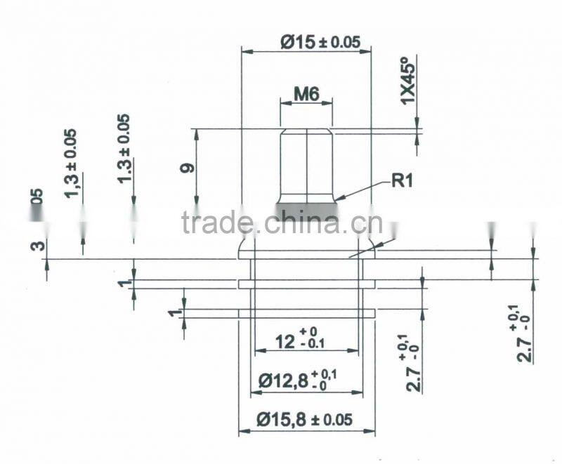 Gas Spring tube connector end cap with metal eye