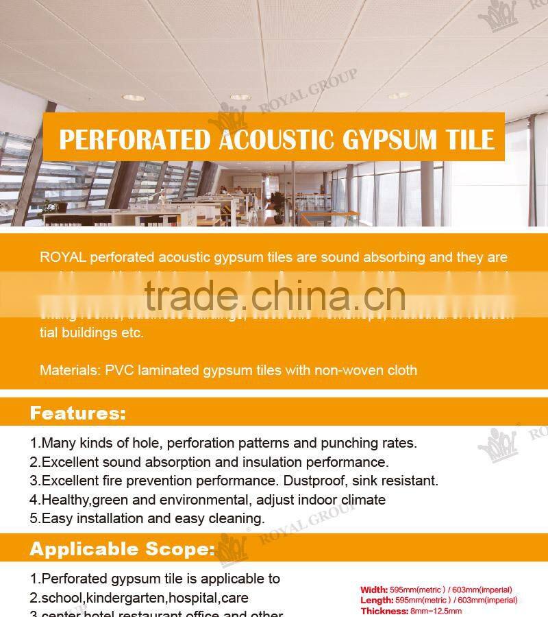 Colorful Perforared Gypsum Ceiling Tiles (RSR001)