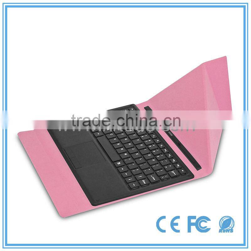 Pogo pin docking with slim leather keyboard case for 10.1 win 8 tablet
