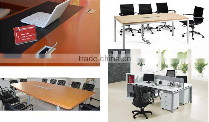 Soft-closing office desk cable outlet cover