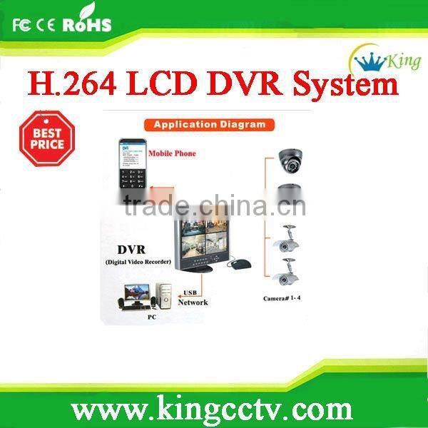 complete cctv system H.264 4CH LCD DVR Combo HK-S1504M