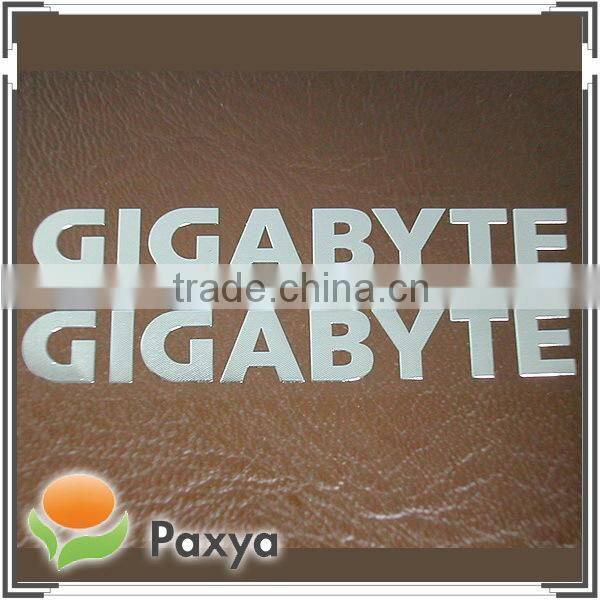 Nickel silver shinny self adhesive metal company logo label