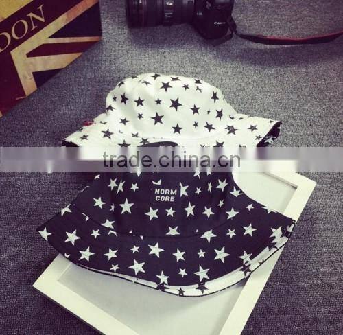 2016 summer alibaba new arrived custom bucket hat star printed special design bucket hat cheap hats