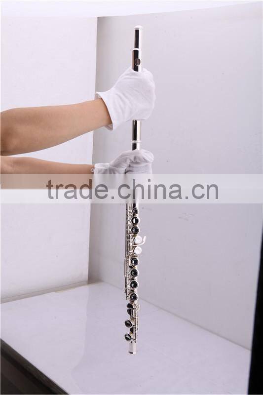 Musical instrument 17 open holes silver plated flute with Split E mechanism offset-G keys and B foot