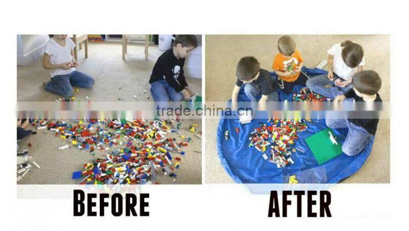 Fast pack up fabric toy storage bag