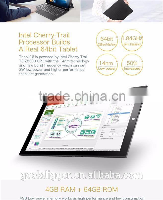 Teclast TBOOK 16 2 in 1 Ultrabook Tablet PC-BLACK/11.6 inch Win 10 + Android 5.1 Intel Cherry Trail Z8300 64bit