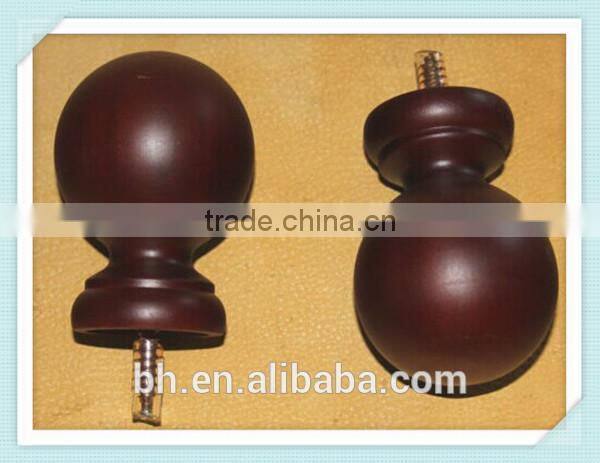 Wooden Curtain Rod Curtain Track Curtain Rail Cover,Ball Curtain Rod Accessories,35mm Wulnut Ball Finials For Wood