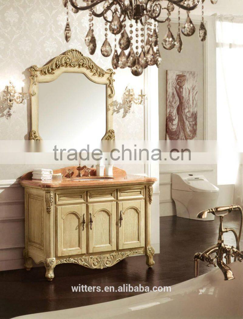 Solid wood carcase material and include mirror washroom cabinet WTS228