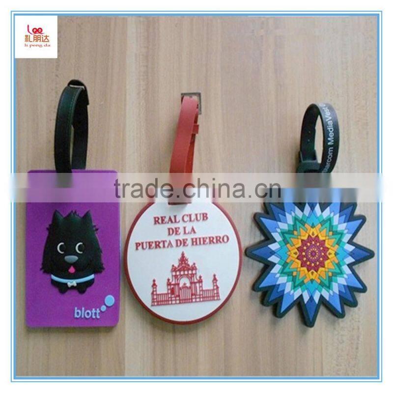 Custom made travel 3D soft pvc luggage tag, OEM custom travel wholesale silicone luggage tag