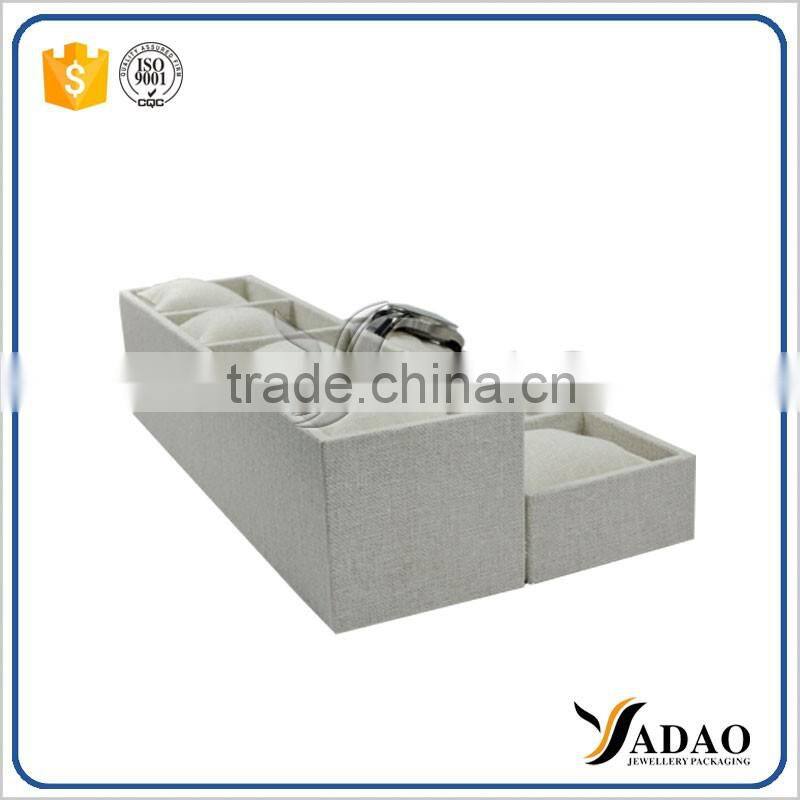 linen cover customize display trays watches wooden display tray
