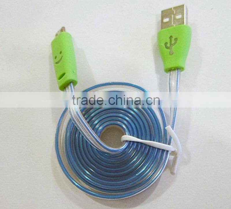 micro usb data cable with charging and data transferring function With LED Lighting