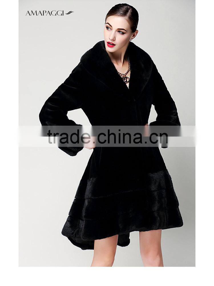 2015 long winter real mink fur womens' coat for sale