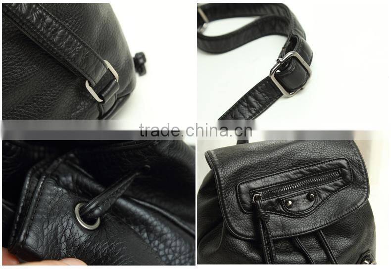 2015 Western Style Wholesale 600D PU backpack fashion schoolbag
