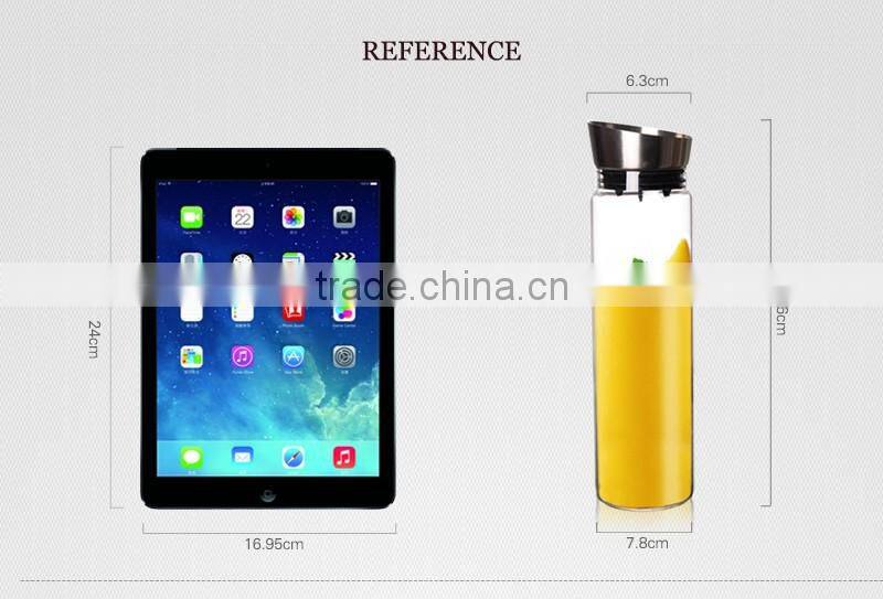 1000ml clear glass juice bottle with stainless steel lid