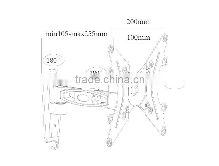 lcd tv wall bracket for 17"-42", VESA 200x200mm full motion tv mount