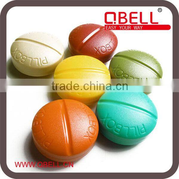Plastic pill-shape portable cute travel pocket 4 case pill box/Pill Storage Cases