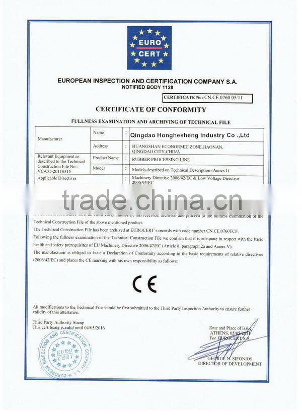 unvulcanized rubber strip machine