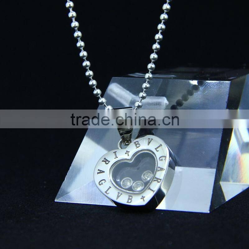 Stainless steel round glass charm pendant for wholesale