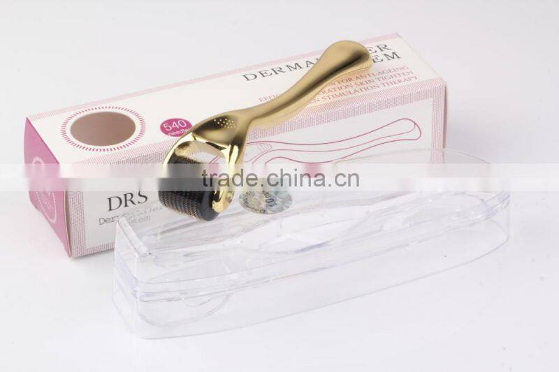 Derma Rolling System 540 Golden Handle Microneedle Skin Roller Supplier