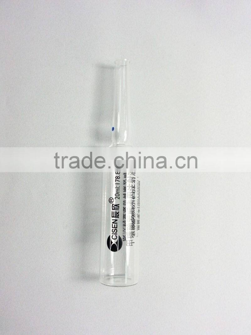 Glass ampules for injection 20ml clear customs printed glass ampoules