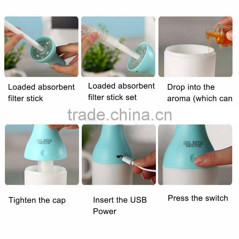 2016 Mini LED USB Essential Oil Home Ultrasonic Air Mist Humidifier Aromatherapy Aroma Diffuser