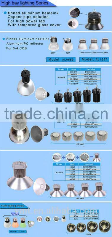 45 90 120 degree led high bay light aluminium reflector