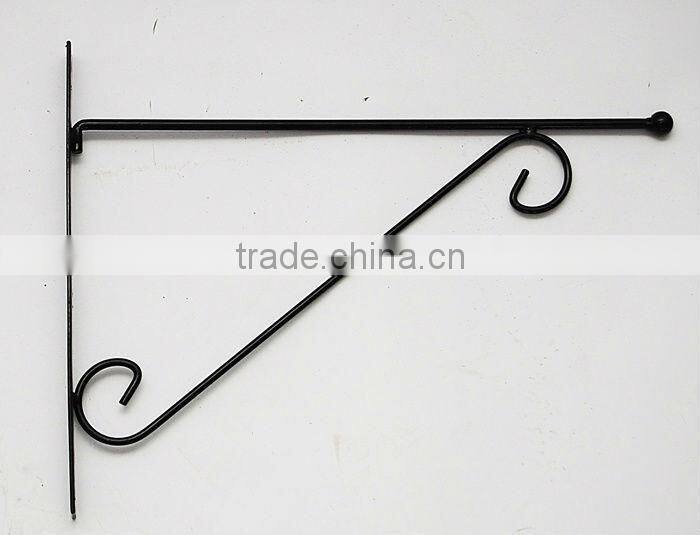 A Pair of Vintage Wrought Iron Architectural Wall Hanging Basket Brackets