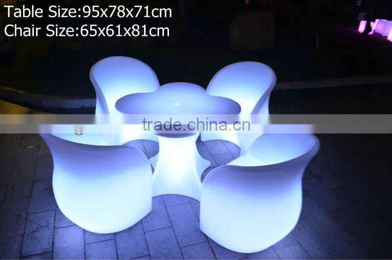 PE materials rechargeable remoted controled decorative led table for bar or restaurant