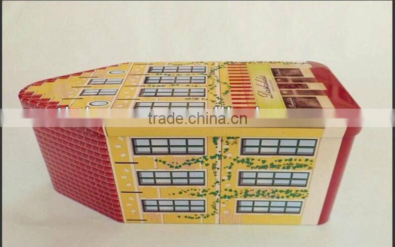 house shaped tin can