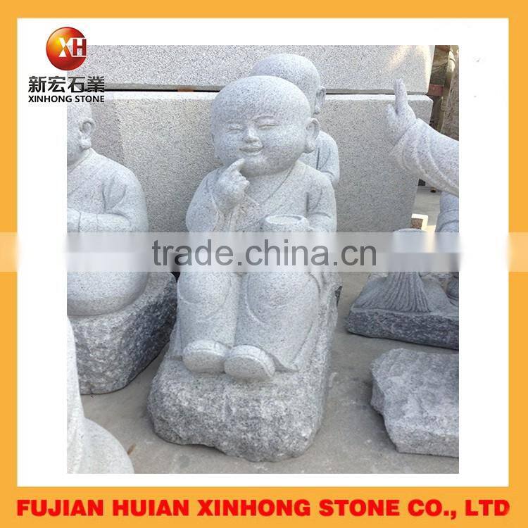 Chinese Granite Stone Little Monk Statue