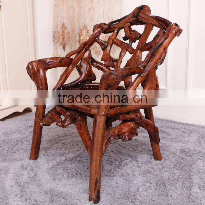 Southeast Asia Style Root Carved Single Seater Chair, Environmental Protective Solid Wood Root Furniture Chair (BF01-X1167)