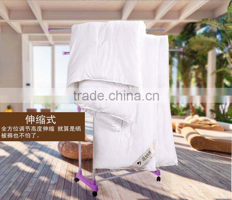 Double rods garment telescopic drying rack