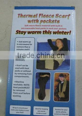 scarf,scarf with pocket,fleece scarf with built-in pockets
