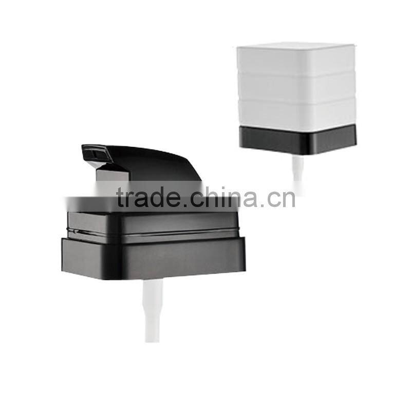 Black lotion dispenser treatment pump with white cap