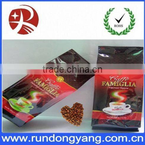 side gusset bag for coffee with valve