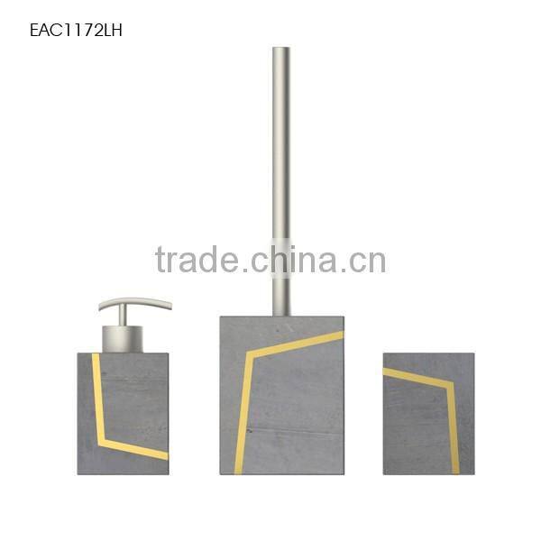 Modern style grey cement / concrete bathroom accessories with groove copper or paninting