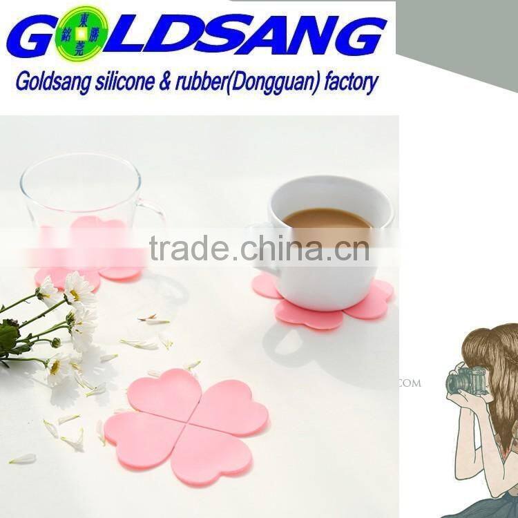 Hot selling Custominzed fllower shape heat resistant silicone cup mat