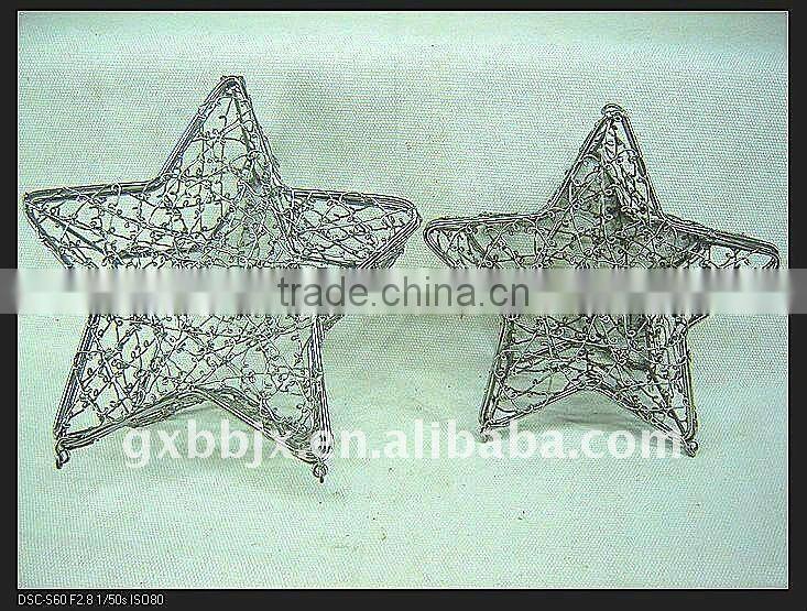 Silver wire star craft gift set of two