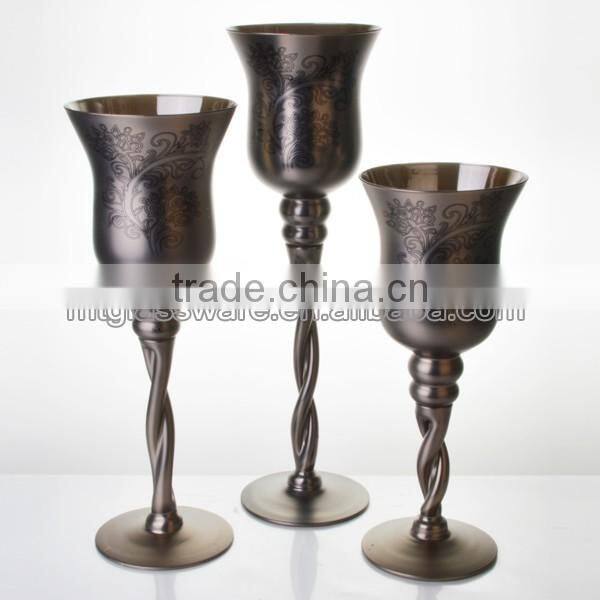 fashion glass candle holder new design