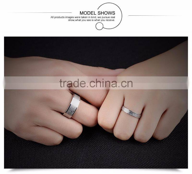 Wholesale stainless steel jewelry couple rings for valentines day
