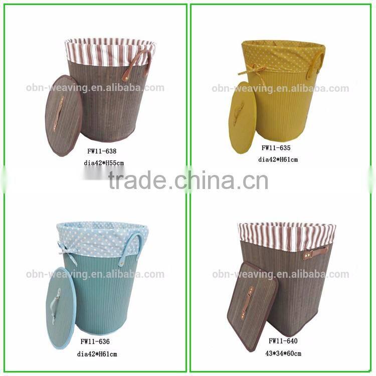 Large bamboo folding dirty cloth laundry basket