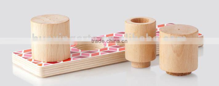 Retro fashion beautiful wood seasoning spice cans