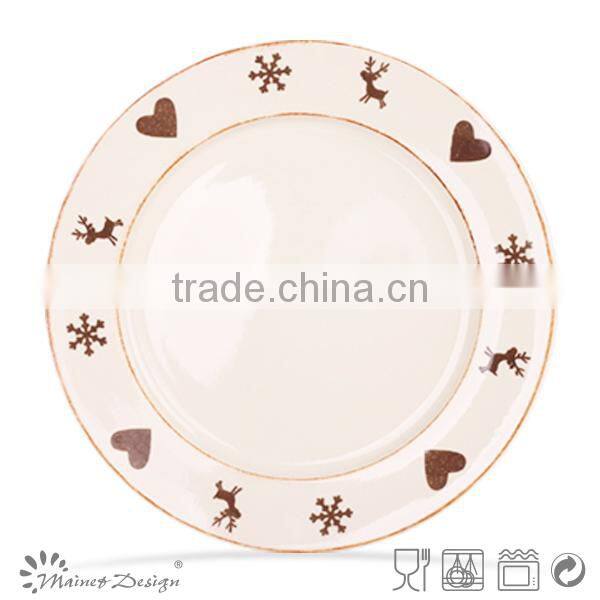 Ceramic christmas plate with holiday design