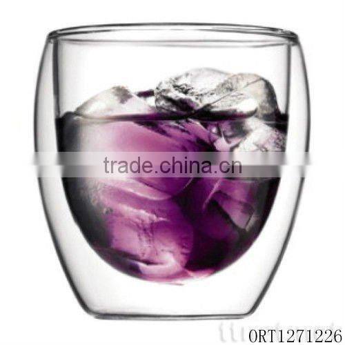 150ml 5oz double wall glass coffee cup double wall glass cup