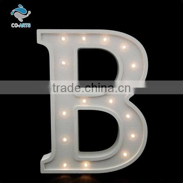 Functional design white lighting wooden letters for crafts