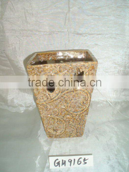 Yellow Ceramic Shoe Flower Pot