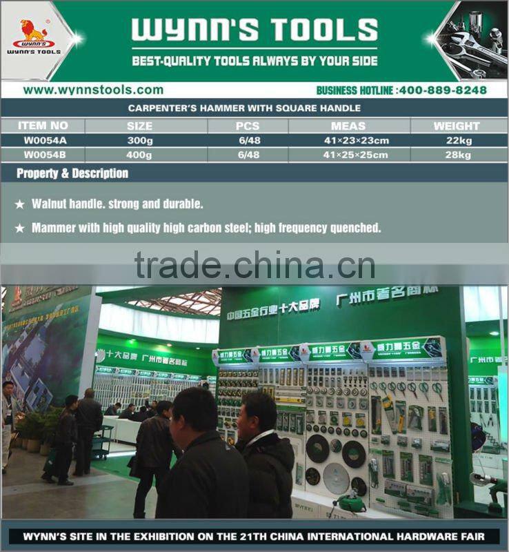 CARPENTER'S HAMMER WITH SQUARE HANDLE