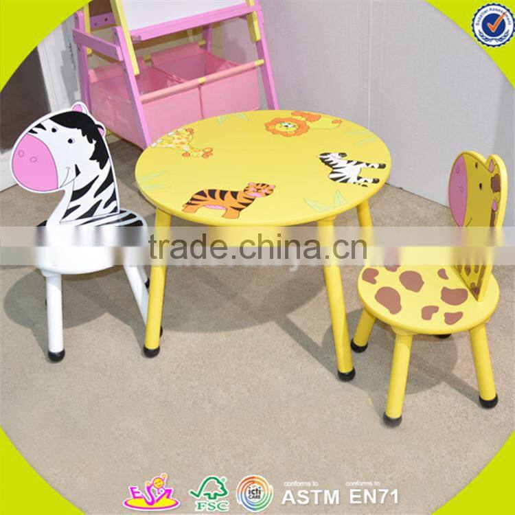 wholesale animals shape wooden table and 2 chairs,cute kids wooden table and 2 chairs,top animals table and 2 chairs W08G140