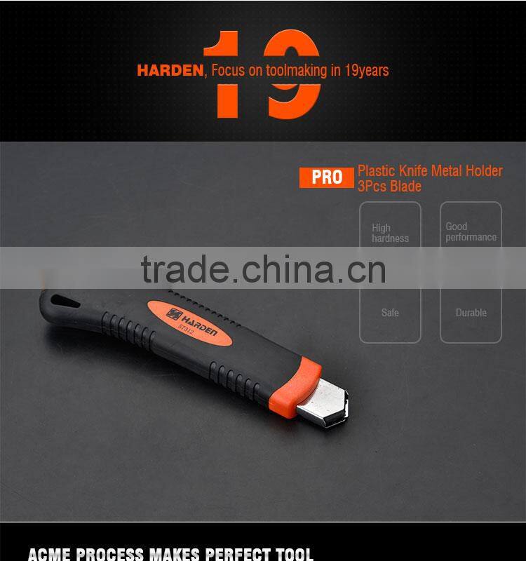 Hot Selling High Quality Low Price Plastic Cutting Tools Metal Holder 3Pcs Blade Pocket Knife