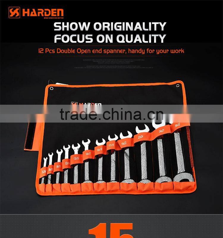 12pcs double open -end spanner set handle tools chrome vanadium spanner
